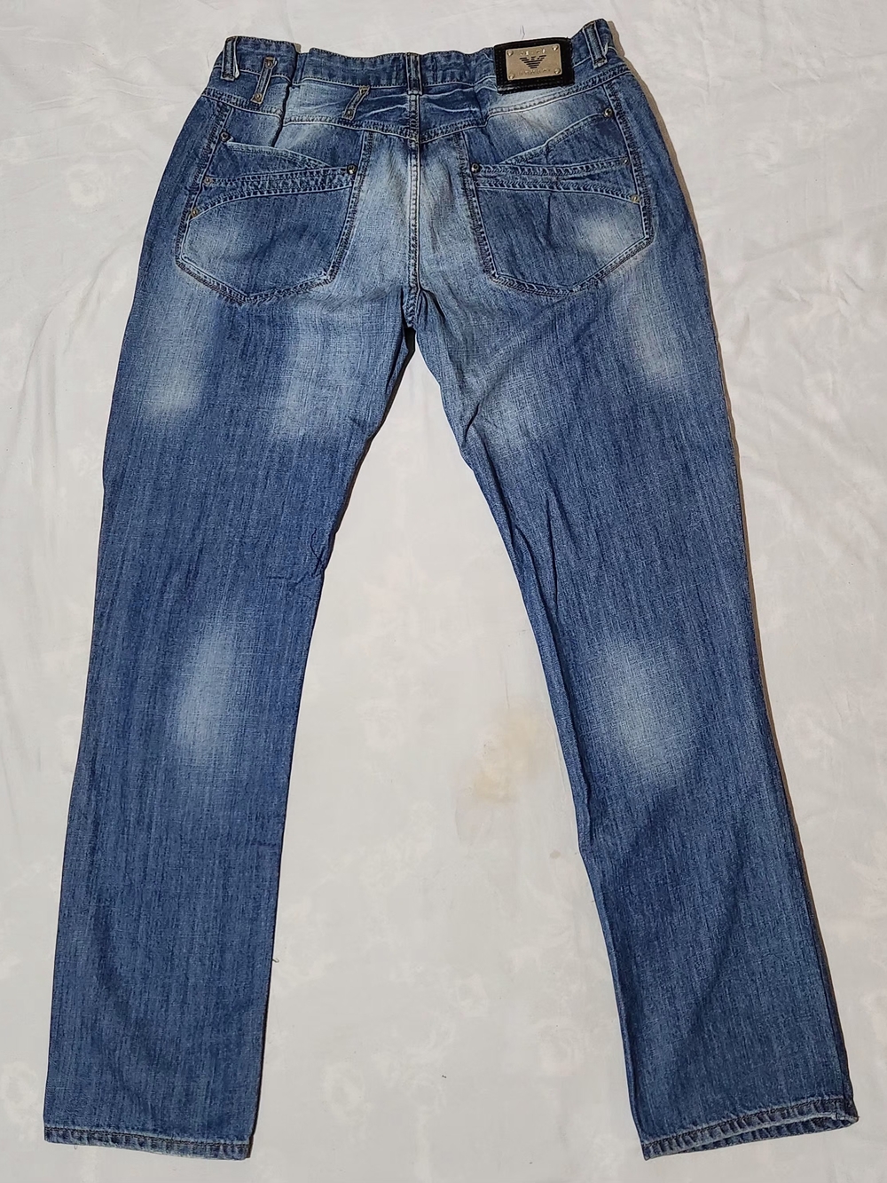 Vintage Armani Jeans AJ Indigo 005 Men's Size 40 Straight Leg Denim Pants